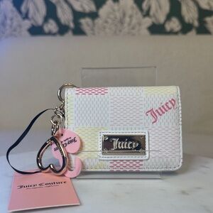 Juicy Couture White and Yellow Checkered Wallet NWT